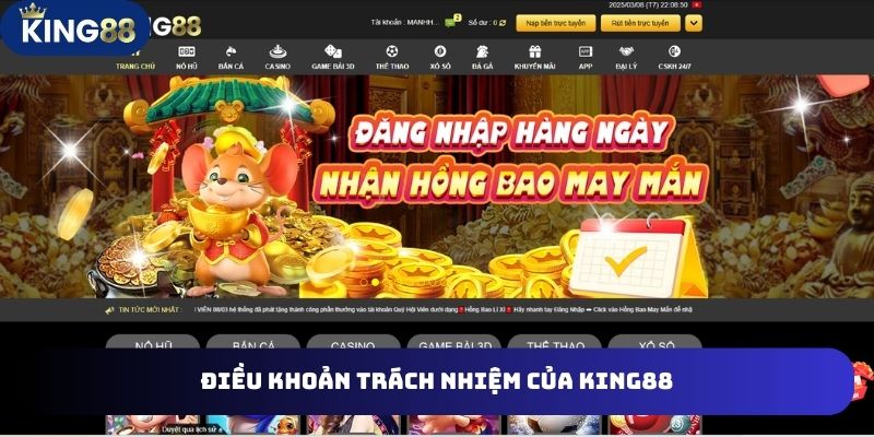 ĐIỀU KHOẢN TRÁCH NHIỆM 1 King88 tuân thủ nội dung điều khoản trách nhiệm